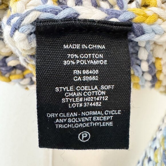 Theory Coella Off The Shoulder Knit Slouchy Sweater Multicolor Preppy Size XS - Picture 8 of 10